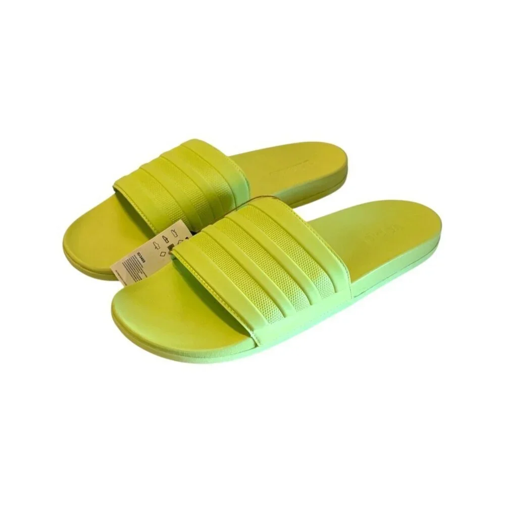 Adidas Men's Adilette Comfort Slides Neon Green Size Slip On Comfort Sz 17 NIB